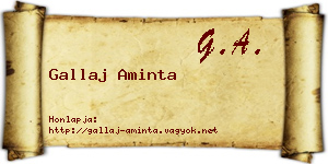 Gallaj Aminta névjegykártya
